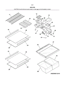 Shelves parts for Kenmore Refrigerator 253.60319415 (25360319415, 253 60319415) from AppliancePartsPros.com