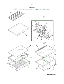 Shelves parts for Kenmore Refrigerator 253.70643612 (25370643612, 253 70643612) from AppliancePartsPros.com