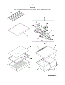 Shelves parts for Kenmore Refrigerator 253.70649610 (25370649610, 253 70649610) from AppliancePartsPros.com