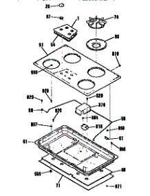 Main Top Section parts for Kenmore Cooktop 911.3302192 (9113302192, 911 3302192) from AppliancePartsPros.com
