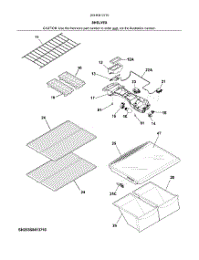 Shelves parts for Kenmore Refrigerator 253.60413710 (25360413710, 253 60413710) from AppliancePartsPros.com