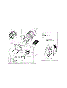 Drum parts for Samsung Dryer DV5471AGW/XAA-01 from AppliancePartsPros.com