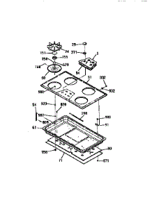 Main Top Section parts for Kenmore Cooktop 911.33259590 (91133259590, 911 33259590) from AppliancePartsPros.com
