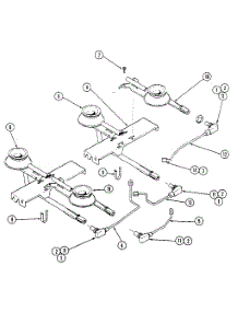 Burner / Manifold Assembly parts for Kenmore Cooktop 123.03 / 1988 (12303 / 1988, 123 03 / 1988) from AppliancePartsPros.com