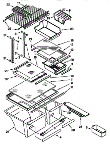 Shelves parts for Kenmore Refrigerator 106.66867790 (10666867790, 106 66867790) from AppliancePartsPros.com
