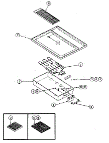 Top Assembly parts for Kenmore Cooktop 223.04 / 1988 (22304 / 1988, 223 04 / 1988) from AppliancePartsPros.com