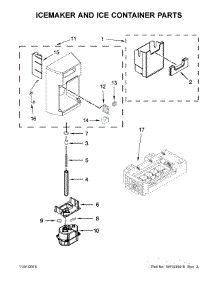 Icemaker And Ice Container Parts parts for Kenmore Refrigerator 106.51135610 (10651135610, 106 51135610) from AppliancePartsPros.com