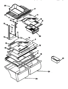 Shelf parts for Kenmore Refrigerator 106.67062790 (10667062790, 106 67062790) from AppliancePartsPros.com