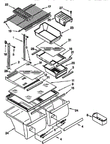 Shelf parts for Kenmore Refrigerator 106.67188792 (10667188792, 106 67188792) from AppliancePartsPros.com