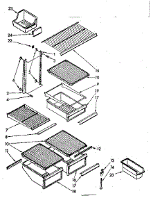 Shelf parts for Kenmore Refrigerator 106.6748621 (1066748621, 106 6748621) from AppliancePartsPros.com
