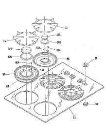 Main Top Section parts for Kenmore Cooktop 911.3378814 (9113378814, 911 3378814) from AppliancePartsPros.com