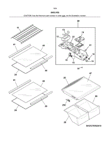 Shelves parts for Kenmore Refrigerator 253.70089613 (25370089613, 253 70089613) from AppliancePartsPros.com