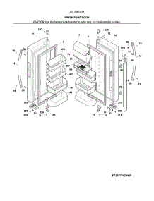 Fresh Food Door parts for Kenmore Refrigerator 253.70423418 (25370423418, 253 70423418) from AppliancePartsPros.com