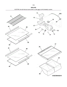 Shelves parts for Kenmore Refrigerator 253.70303611 (25370303611, 253 70303611) from AppliancePartsPros.com