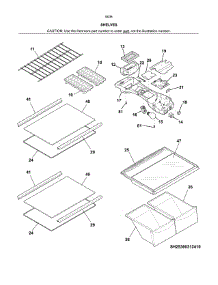 Shelves parts for Kenmore Refrigerator 253.60383414 (25360383414, 253 60383414) from AppliancePartsPros.com