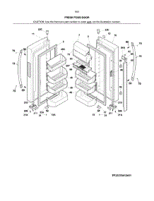 Fresh Food Door parts for Kenmore Refrigerator 253.70412419 (25370412419, 253 70412419) from AppliancePartsPros.com