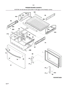 Freezer Drawer, Baskets parts for Kenmore Refrigerator 253.70419419 (25370419419, 253 70419419) from AppliancePartsPros.com