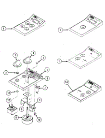 Escutcheon Assembly parts for Kenmore Cooktop 223.05 / 1988 (22305 / 1988, 223 05 / 1988) from AppliancePartsPros.com