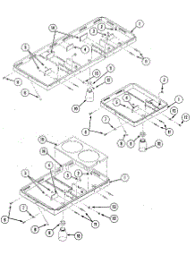 Burner Box Assembly parts for Kenmore Cooktop 223.05 / 1988 (22305 / 1988, 223 05 / 1988) from AppliancePartsPros.com