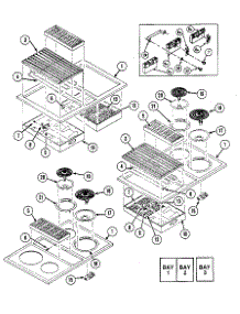 Top Assembly parts for Kenmore Cooktop 223.05 / 1988 (22305 / 1988, 223 05 / 1988) from AppliancePartsPros.com
