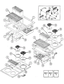 Top Assembly parts for Kenmore Cooktop 223.03 / 1988 (22303 / 1988, 223 03 / 1988) from AppliancePartsPros.com