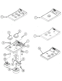 Escutcheon Assembly parts for Kenmore Cooktop 223.03 / 1988 (22303 / 1988, 223 03 / 1988) from AppliancePartsPros.com