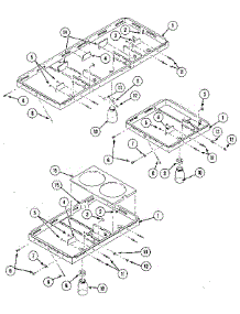 Burner Box Assembly parts for Kenmore Cooktop 223.03 / 1988 (22303 / 1988, 223 03 / 1988) from AppliancePartsPros.com