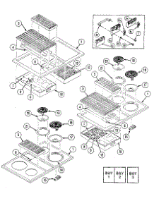Top Assembly parts for Kenmore Cooktop 223.09 / 1988 (22309 / 1988, 223 09 / 1988) from AppliancePartsPros.com