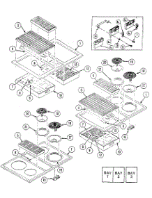 Top Assembly parts for Kenmore Cooktop 223.06 / 1988 (22306 / 1988, 223 06 / 1988) from AppliancePartsPros.com