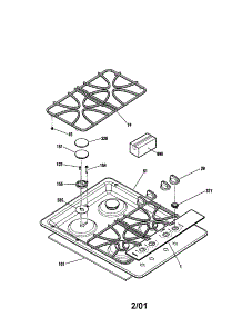 Maintop parts for Kenmore Cooktop 911.32219101 (91132219101, 911 32219101) from AppliancePartsPros.com