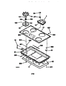 Main Top Section parts for Kenmore Cooktop 911.33255591 (91133255591, 911 33255591) from AppliancePartsPros.com