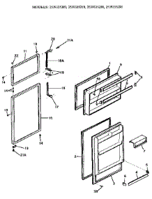 Door parts for Kenmore Refrigerator 253.9335210 (2539335210, 253 9335210) from AppliancePartsPros.com