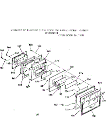 Oven Door Section parts for Kenmore Cooktop 911.9378111 (9119378111, 911 9378111) from AppliancePartsPros.com