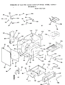 Body Section parts for Kenmore Cooktop 911.9378111 (9119378111, 911 9378111) from AppliancePartsPros.com