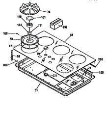 Main Top Section parts for Kenmore Cooktop 911.33355592 (91133355592, 911 33355592) from AppliancePartsPros.com