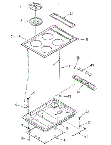 Main Top Section parts for Kenmore Cooktop 911.3348611 (9113348611, 911 3348611) from AppliancePartsPros.com