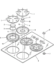 Main Top Section parts for Kenmore Cooktop 911.3378891 (9113378891, 911 3378891) from AppliancePartsPros.com