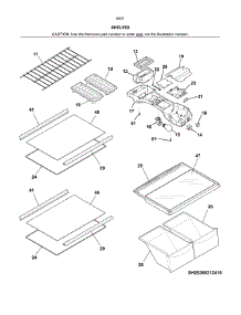 Shelves parts for Kenmore Refrigerator 253.60312414 (25360312414, 253 60312414) from AppliancePartsPros.com