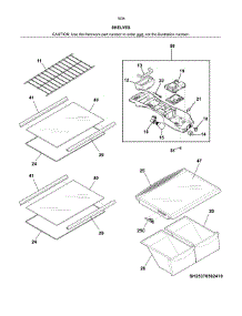 Shelves parts for Kenmore Refrigerator 253.70082612 (25370082612, 253 70082612) from AppliancePartsPros.com