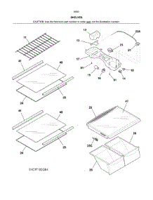 Shelves parts for Kenmore Refrigerator 253.60502612 (25360502612, 253 60502612) from AppliancePartsPros.com