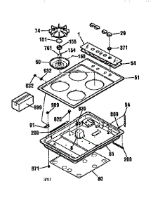 Main Top Section parts for Kenmore Cooktop 911.32255592 (91132255592, 911 32255592) from AppliancePartsPros.com