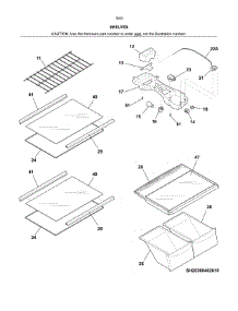 Shelves parts for Kenmore Refrigerator 253.70409611 (25370409611, 253 70409611) from AppliancePartsPros.com