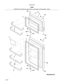 Door parts for Kenmore Refrigerator 253.60022611 (25360022611, 253 60022611) from AppliancePartsPros.com