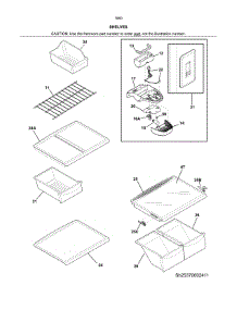 Shelves parts for Kenmore Refrigerator 253.70609416 (25370609416, 253 70609416) from AppliancePartsPros.com