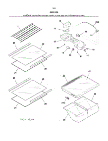 Shelves parts for Kenmore Refrigerator 253.70505612 (25370505612, 253 70505612) from AppliancePartsPros.com