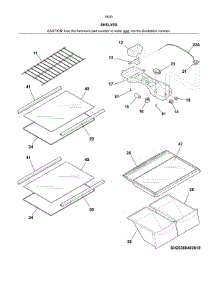 Shelves parts for Kenmore Refrigerator 253.60302611 (25360302611, 253 60302611) from AppliancePartsPros.com