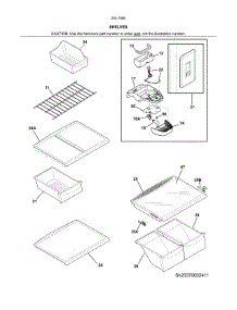 Shelves parts for Kenmore Refrigerator 253.70604414 (25370604414, 253 70604414) from AppliancePartsPros.com