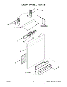 Door Panel Parts parts for Kenmore Dishwasher 665.14545N711 (66514545N711, 665 14545N711) from AppliancePartsPros.com