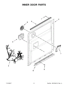 Inner Door Parts parts for Kenmore Dishwasher 665.14545N711 (66514545N711, 665 14545N711) from AppliancePartsPros.com