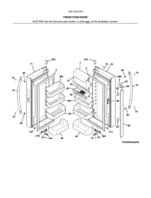 Fresh Food Doors parts for Kenmore Refrigerator 253.70423419 (25370423419, 253 70423419) from AppliancePartsPros.com